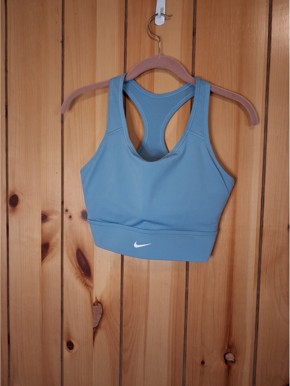 Nike Pro Dri-fit Women's Swoosh Blue Sports Bra - Size Large